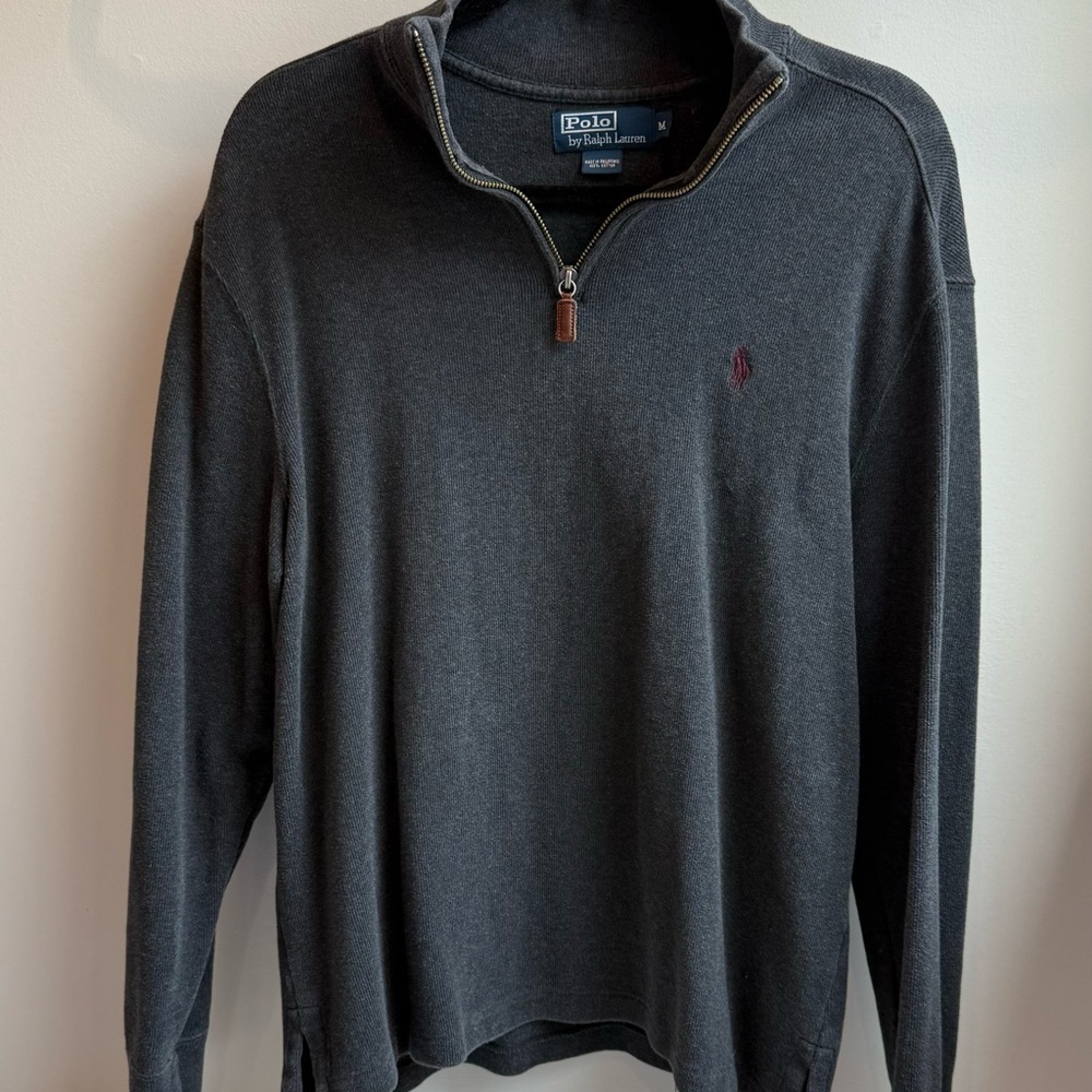 Ralph Lauren Men's Dark Gray Zip-Up Sweater